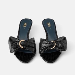 Zara blue collection kitten heel sandals